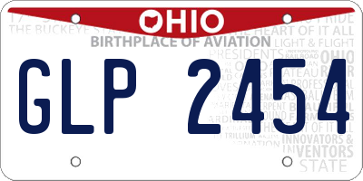 OH license plate GLP2454