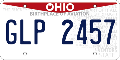 OH license plate GLP2457