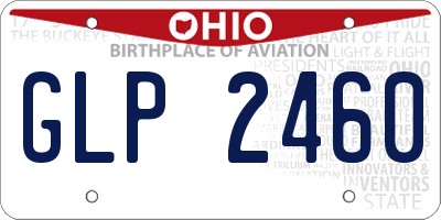 OH license plate GLP2460