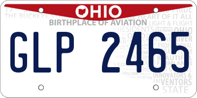 OH license plate GLP2465