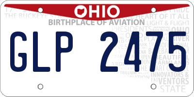 OH license plate GLP2475