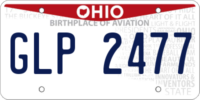 OH license plate GLP2477