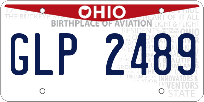 OH license plate GLP2489