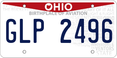 OH license plate GLP2496