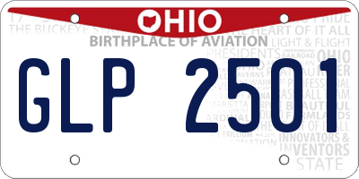 OH license plate GLP2501