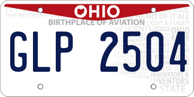 OH license plate GLP2504