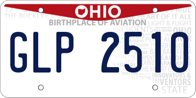 OH license plate GLP2510