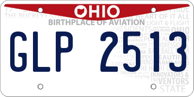 OH license plate GLP2513