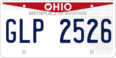 OH license plate GLP2526