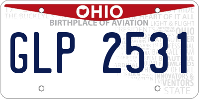 OH license plate GLP2531