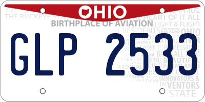 OH license plate GLP2533