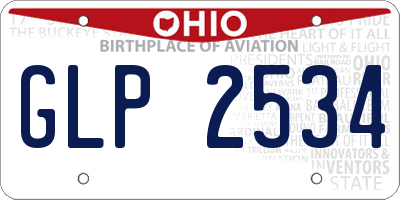 OH license plate GLP2534
