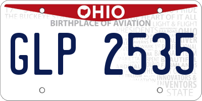 OH license plate GLP2535