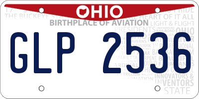OH license plate GLP2536