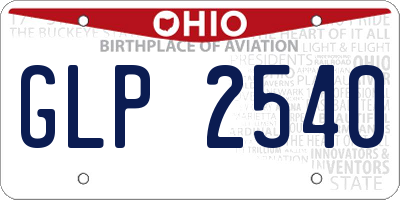 OH license plate GLP2540