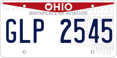 OH license plate GLP2545