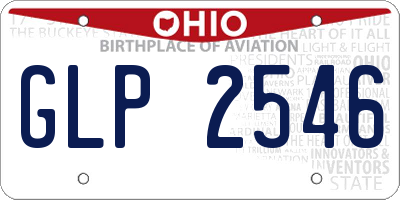 OH license plate GLP2546