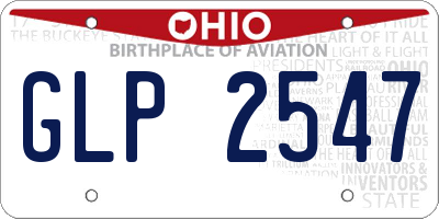 OH license plate GLP2547