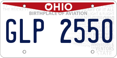 OH license plate GLP2550
