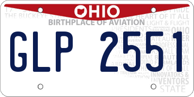 OH license plate GLP2551