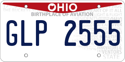 OH license plate GLP2555
