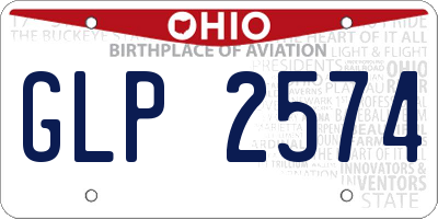 OH license plate GLP2574