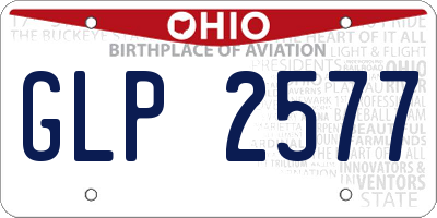 OH license plate GLP2577