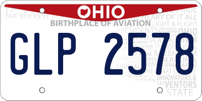 OH license plate GLP2578