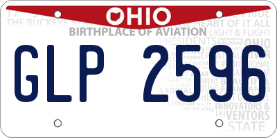 OH license plate GLP2596
