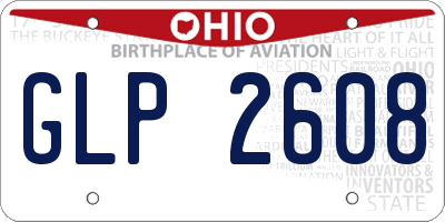 OH license plate GLP2608