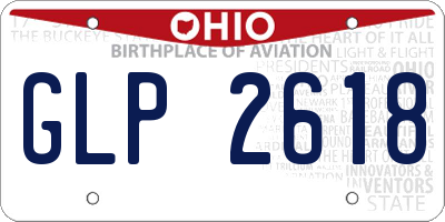 OH license plate GLP2618