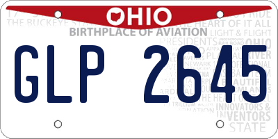 OH license plate GLP2645