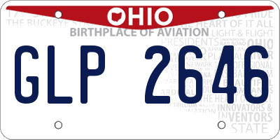 OH license plate GLP2646