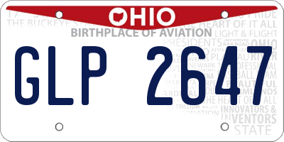 OH license plate GLP2647