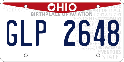 OH license plate GLP2648