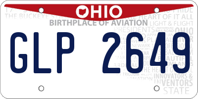 OH license plate GLP2649