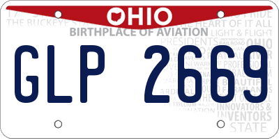 OH license plate GLP2669