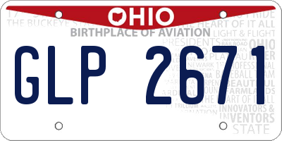 OH license plate GLP2671
