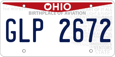 OH license plate GLP2672