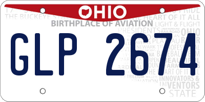 OH license plate GLP2674