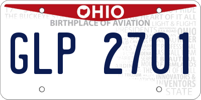 OH license plate GLP2701