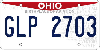 OH license plate GLP2703