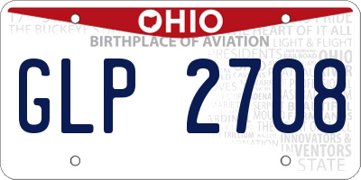 OH license plate GLP2708