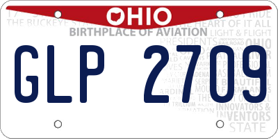 OH license plate GLP2709