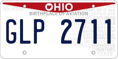 OH license plate GLP2711