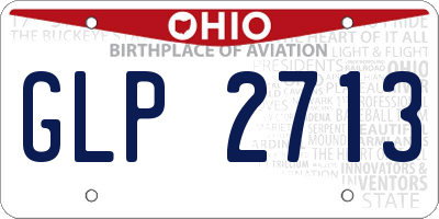 OH license plate GLP2713