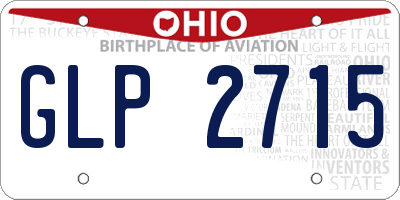OH license plate GLP2715