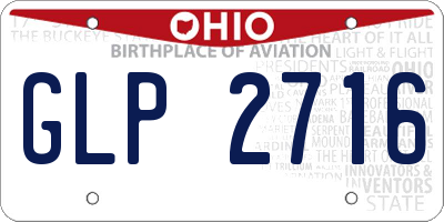 OH license plate GLP2716