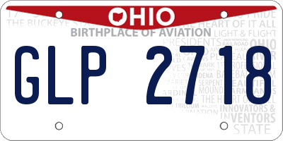 OH license plate GLP2718