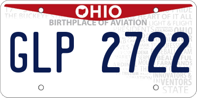 OH license plate GLP2722
